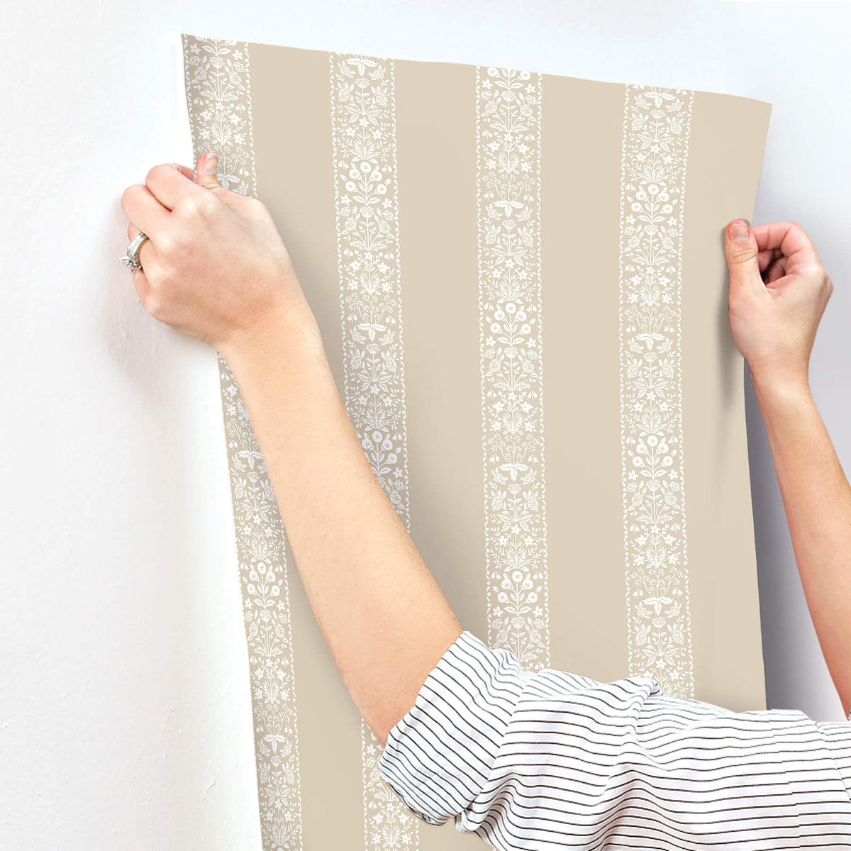 Rifle Paper Co. Estee Stripe Wallpaper Sample - Linen