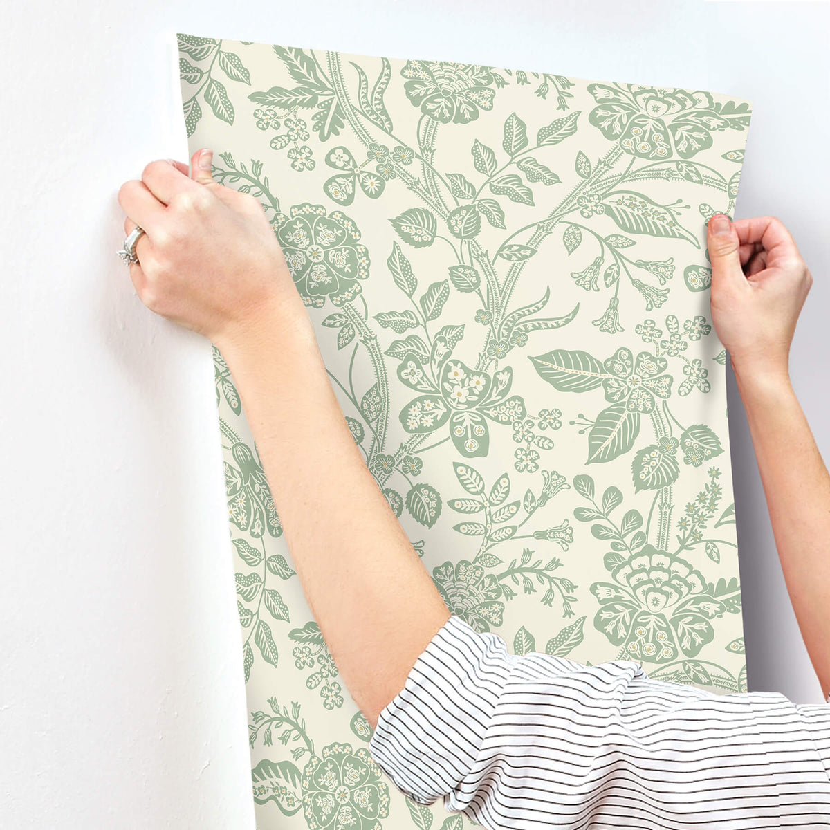Rifle Paper Co. Gracie Garden Wallpaper - Sage & Cream