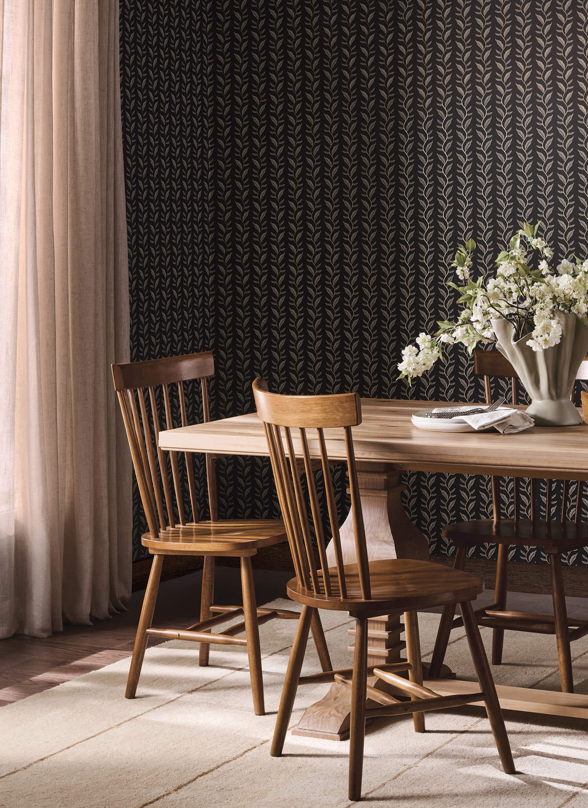 Rifle Paper Co. Seagrass Wallpaper Sample - Black