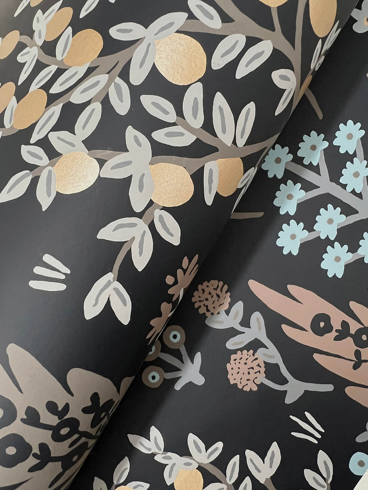 Rifle Paper Co. Fenna Wallpaper Sample - Black