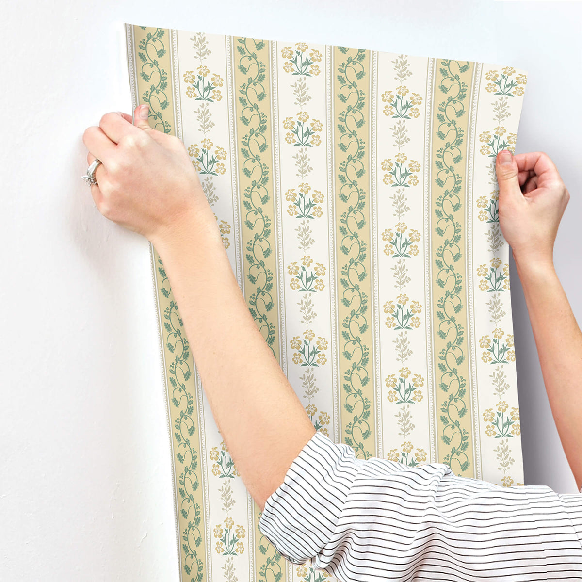 Rifle Paper Co. Portico Wallpaper Sample - Gold & Cream