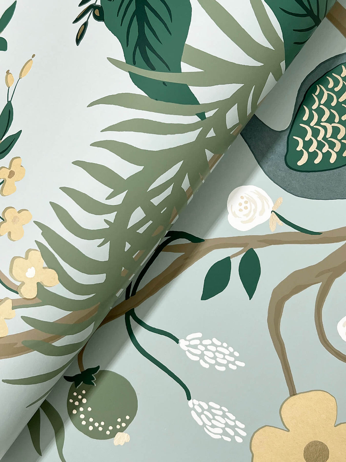 Rifle Paper Co. Peacock Wallpaper Sample - Slate