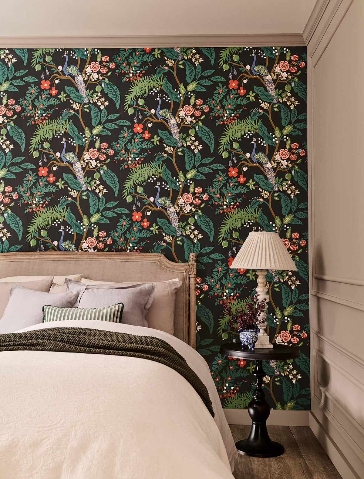 Rifle Paper Co. Peacock Wallpaper - Charcoal