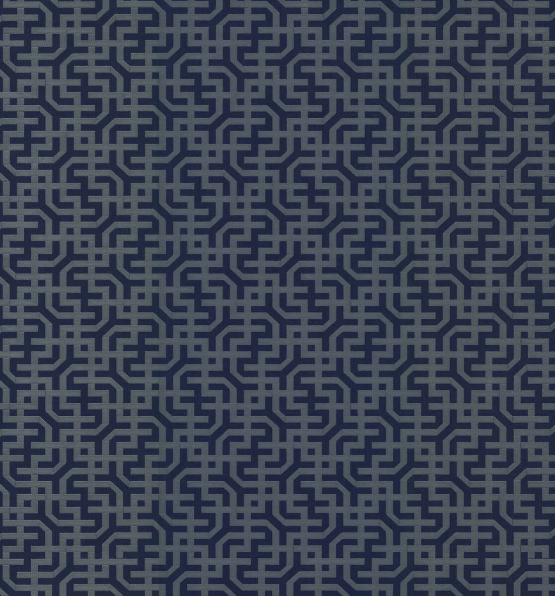 Ronald Redding Traveler Dynastic Lattice Wallpaper - Navy Blue