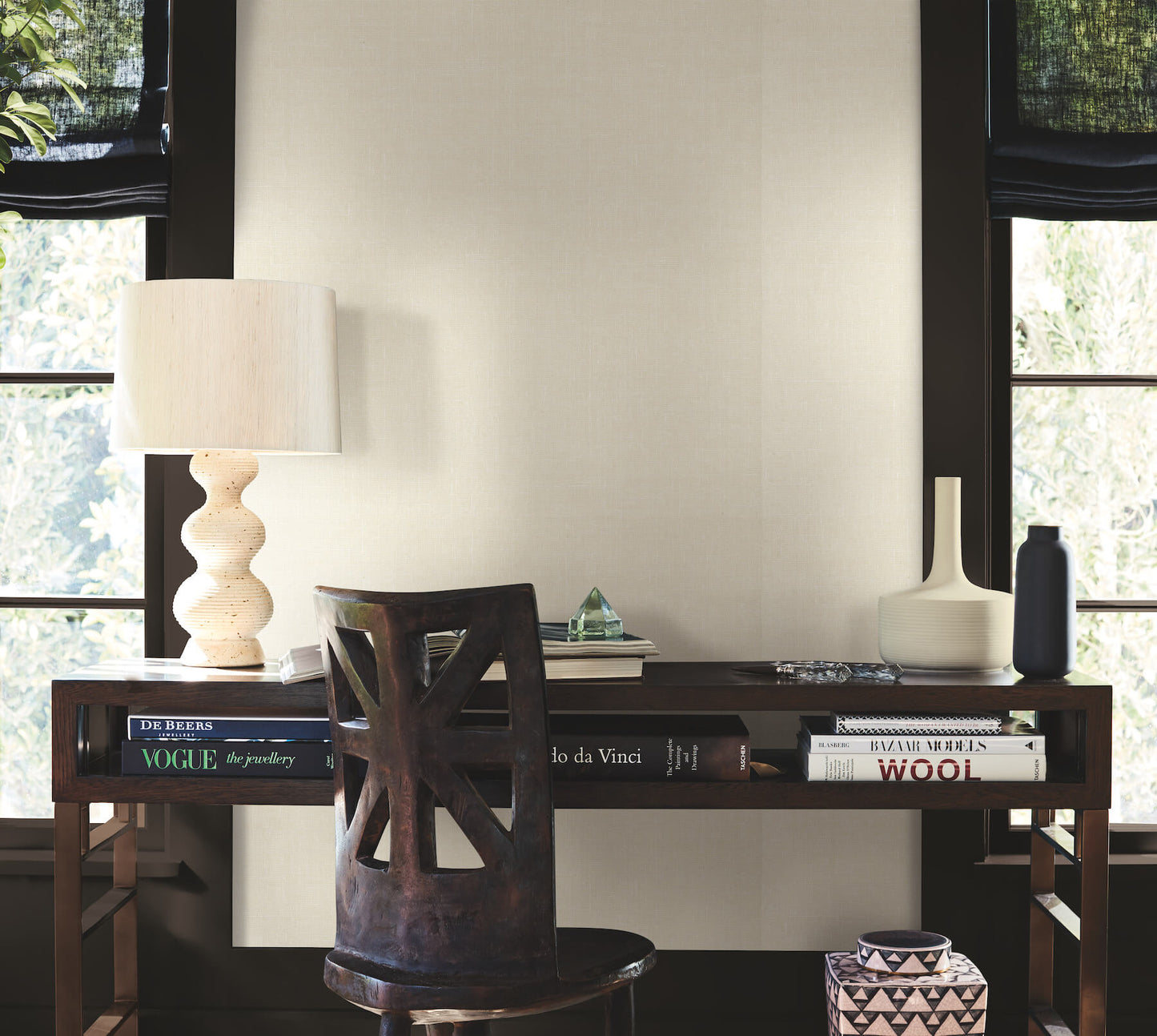 Antonina Vella Artifacts Woven Linen Wallpaper Sample - Cloud