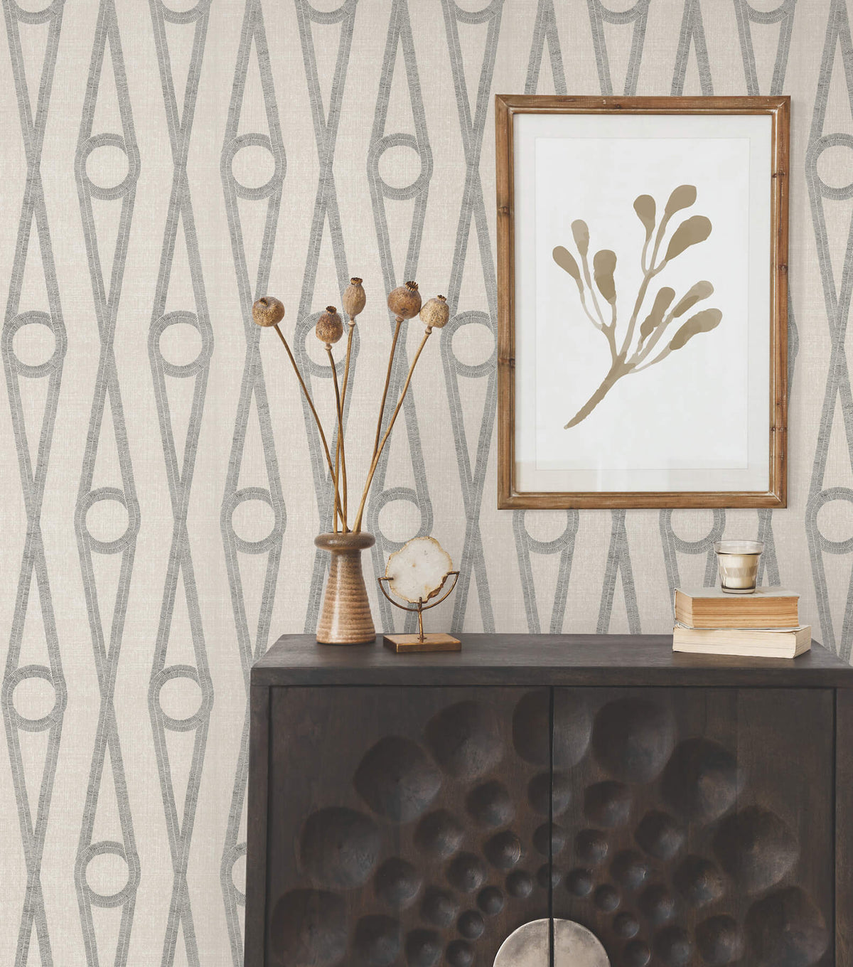 Antonina Vella Artifacts Henlein Wallpaper Sample - Putty