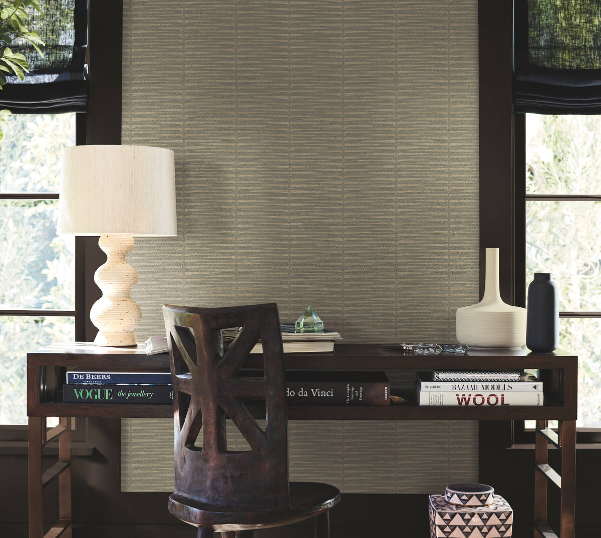 Antonina Vella Artifacts Iringa Wallpaper Sample - Mocha