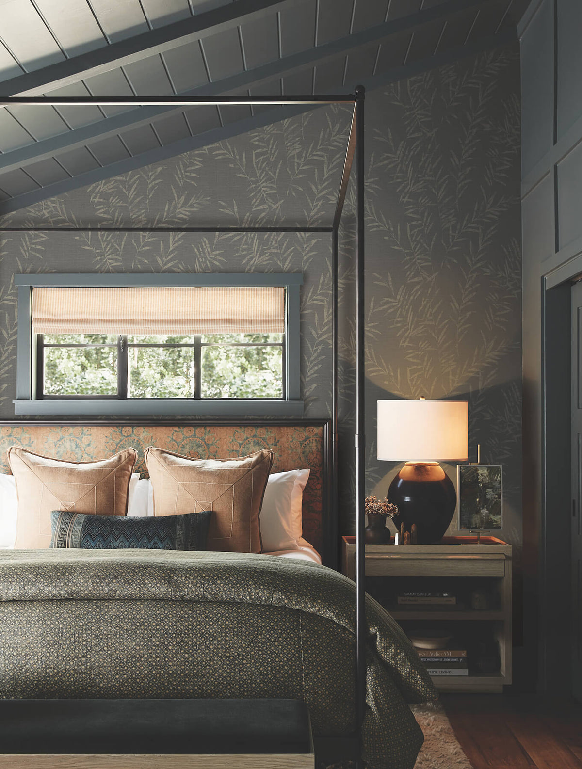Antonina Vella Artifacts Allerton Bamboo Wallpaper Sample - Black