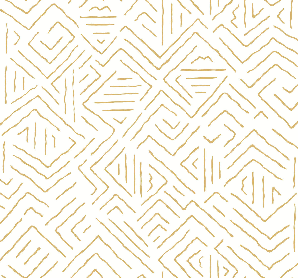 Antonina Vella Artifacts Sirih Wallpaper - Ochre & White