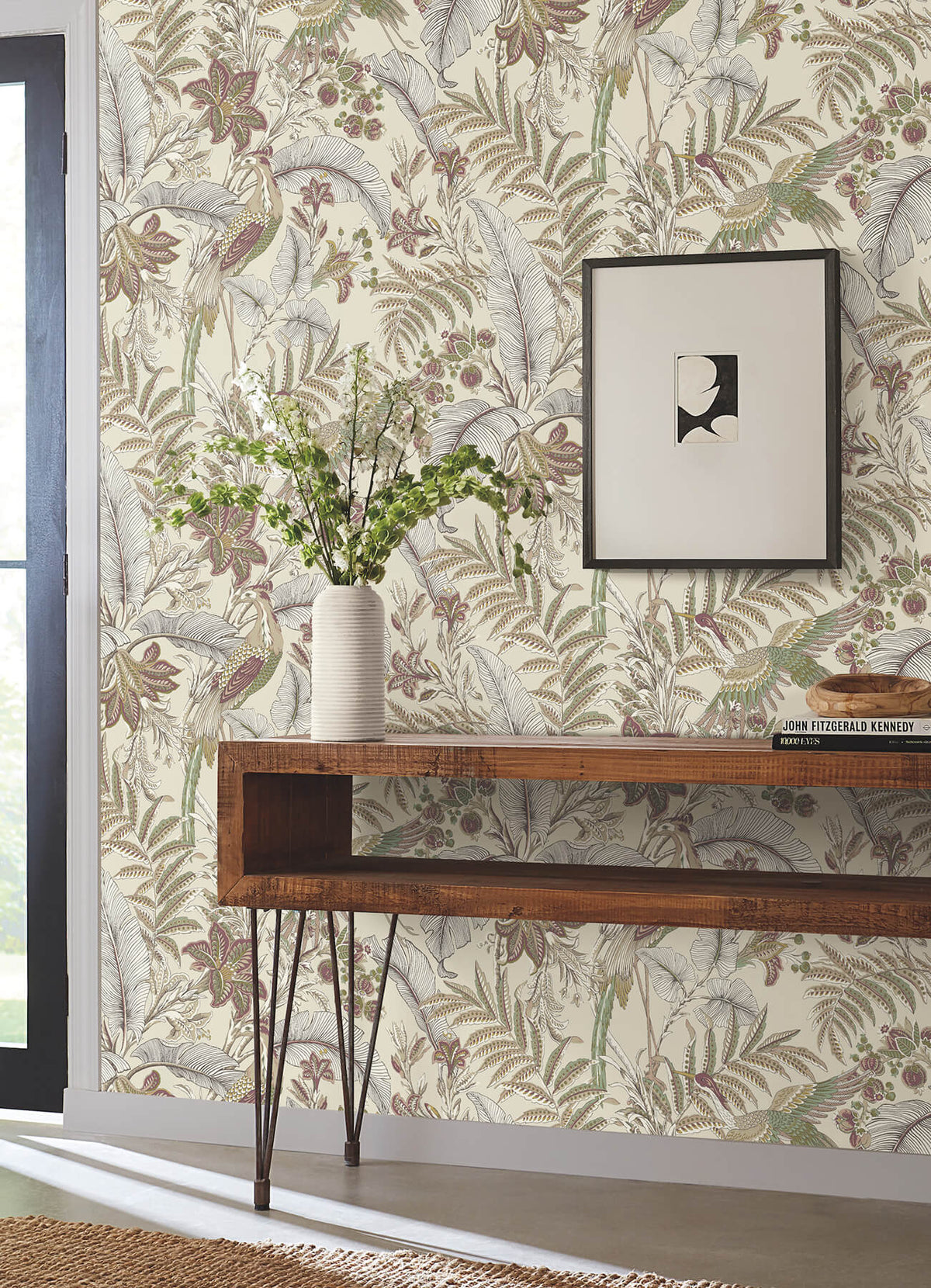 Antonina Vella Artifacts Heronwood Wallpaper Sample - Mulberry