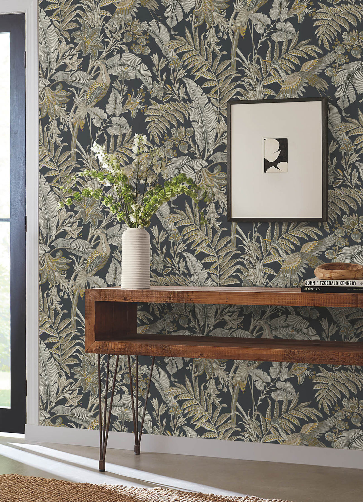 Antonina Vella Artifacts Heronwood Wallpaper Sample - Black