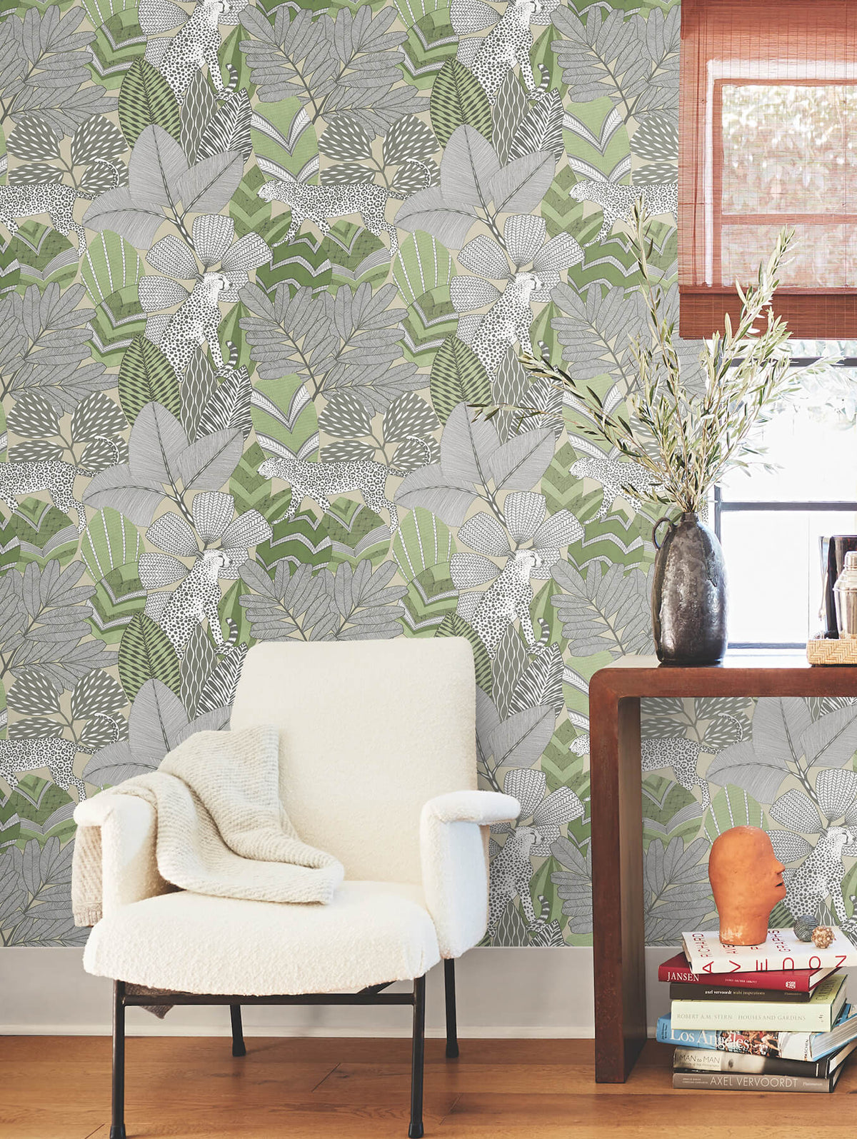 Antonina Vella Artifacts Namiri Wallpaper Sample - Green