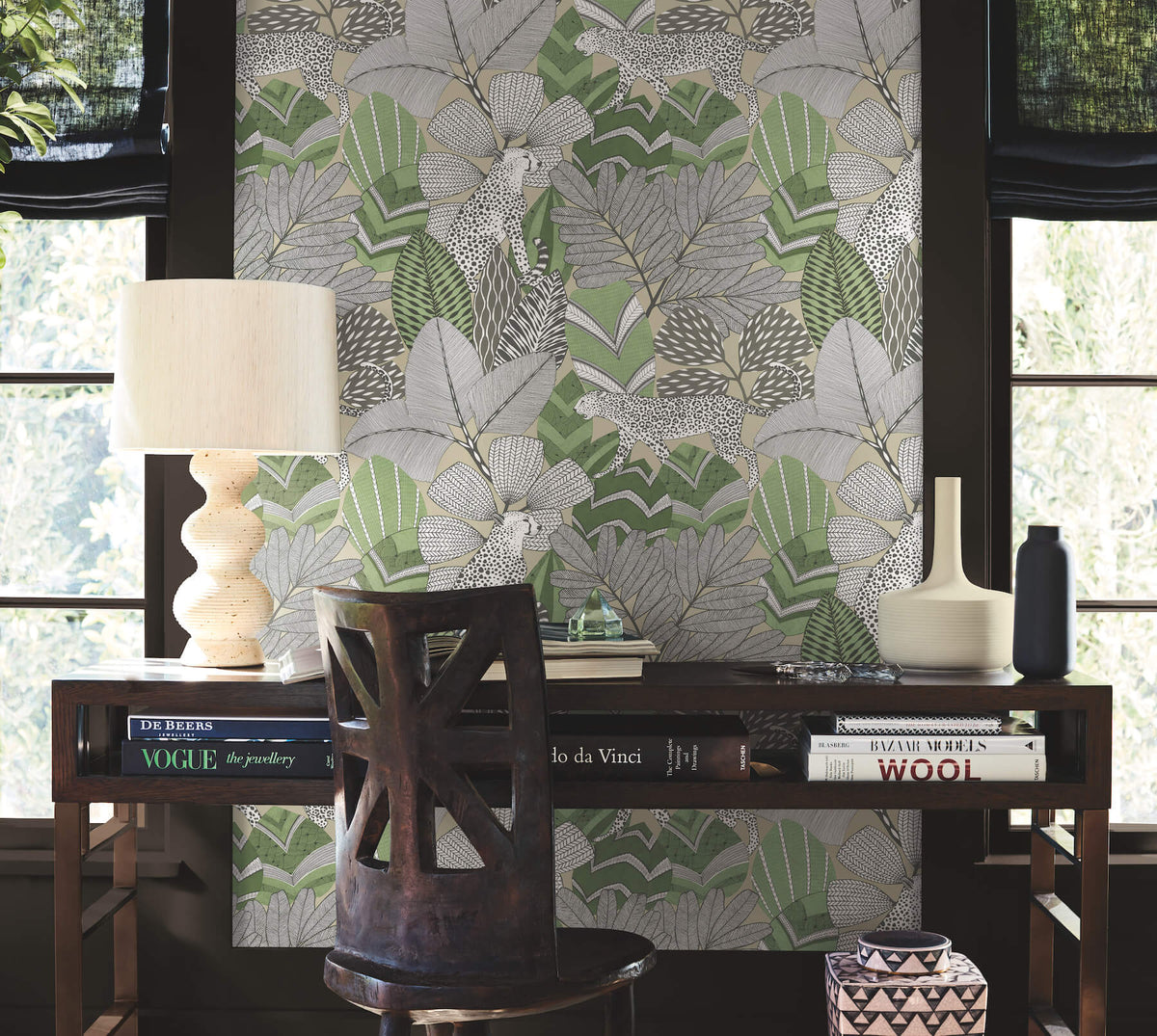 Antonina Vella Artifacts Namiri Wallpaper Sample - Green