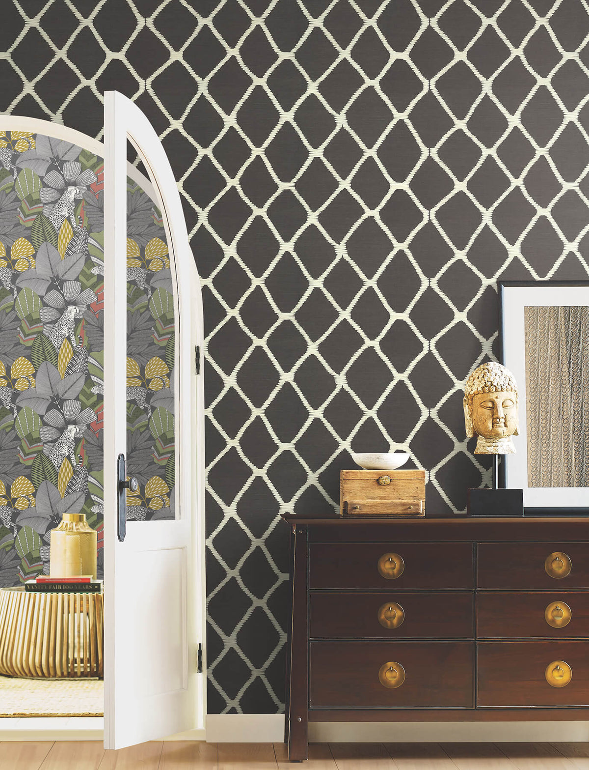 Antonina Vella Artifacts Tonga Wallpaper Sample - Black & White