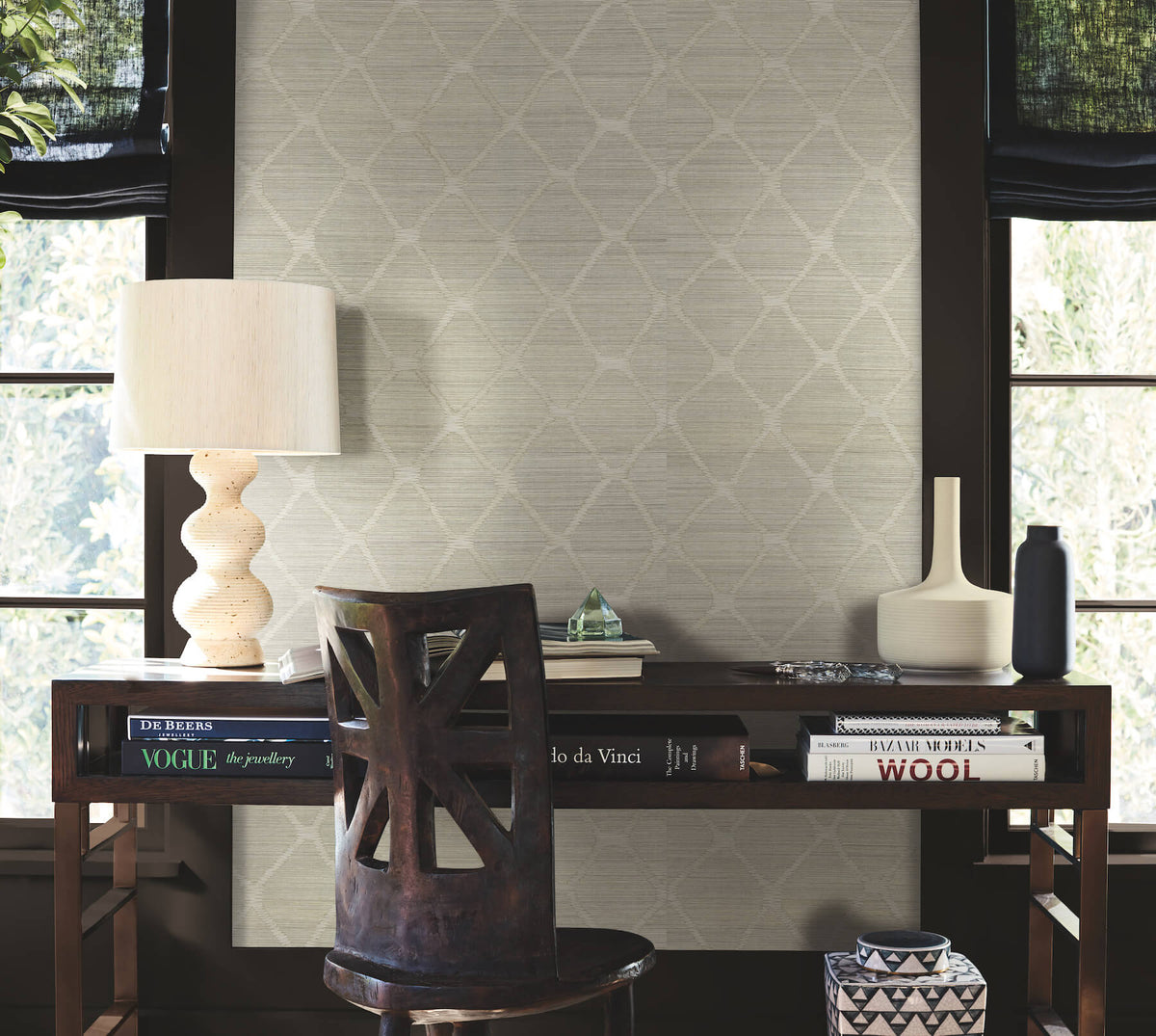 Antonina Vella Artifacts Tonga Wallpaper Sample - Putty