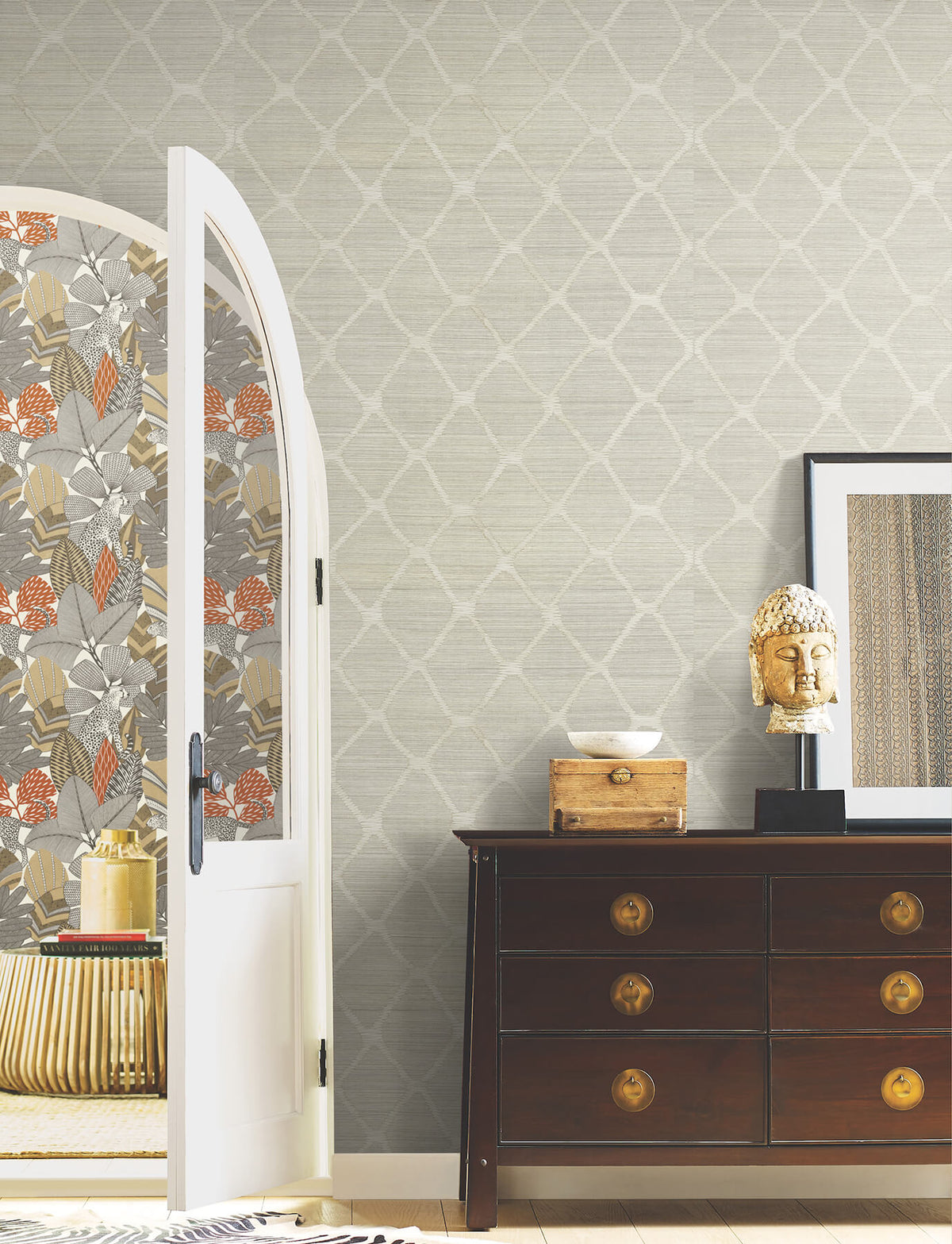 Antonina Vella Artifacts Tonga Wallpaper Sample - Putty