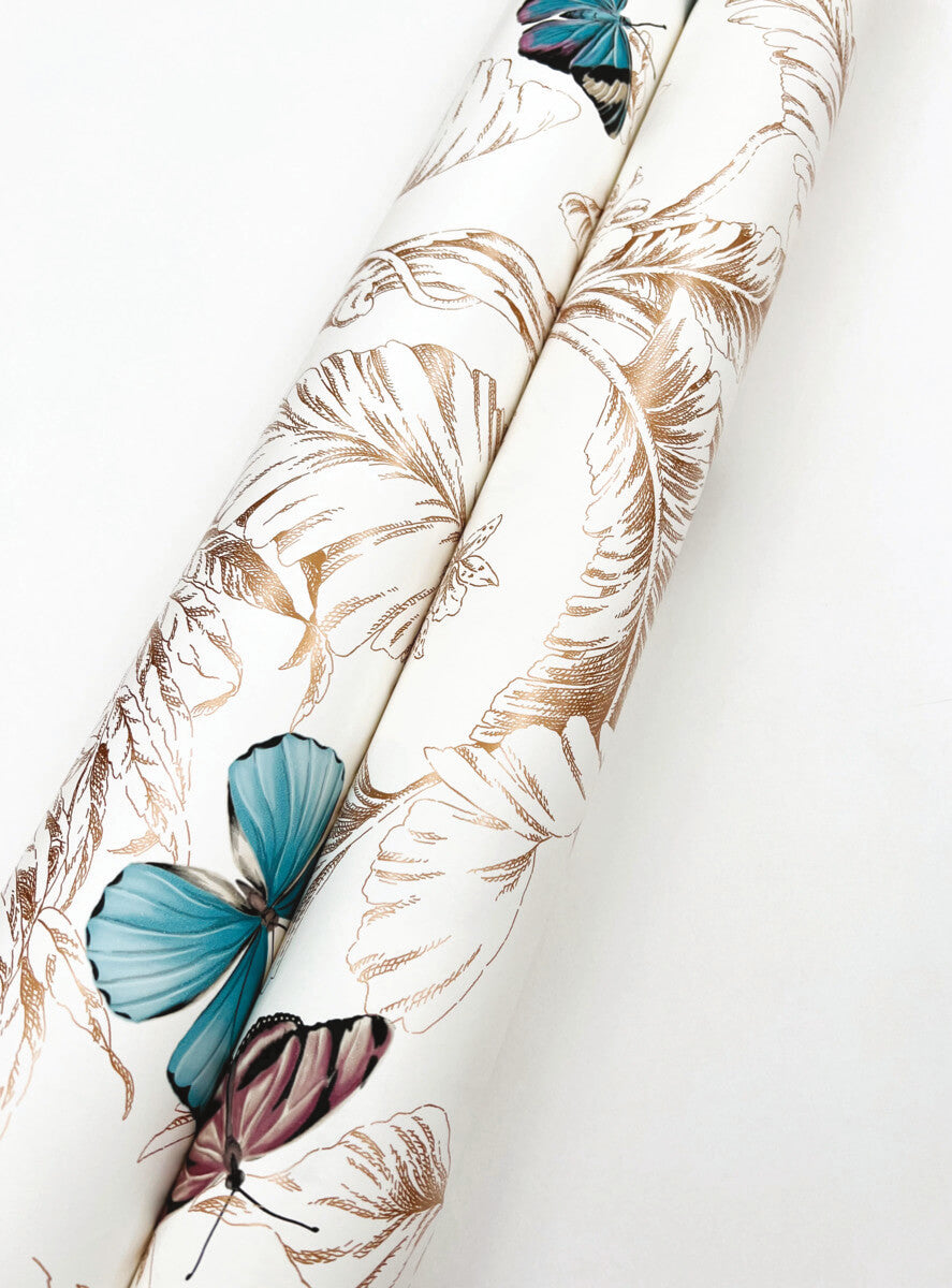 York Toile Papillon Wallpaper - Purple & Blue