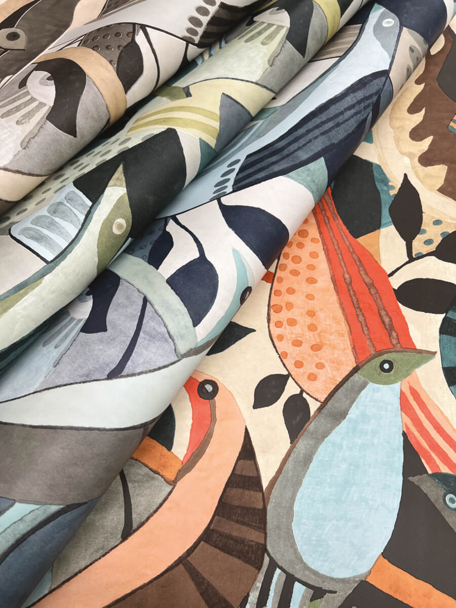 York Artistic Abstracts Fauvist Flock Wallpaper - Brown
