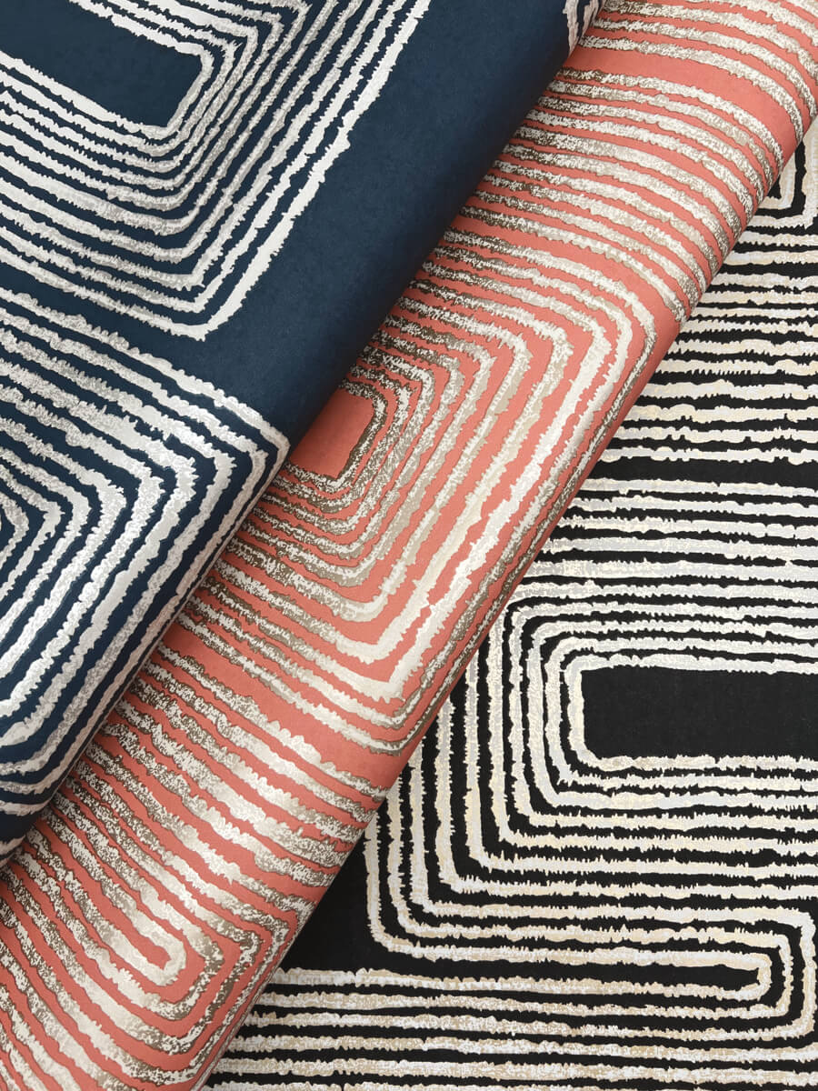 York Artistic Abstracts Zulu Thread Wallpaper - Coral