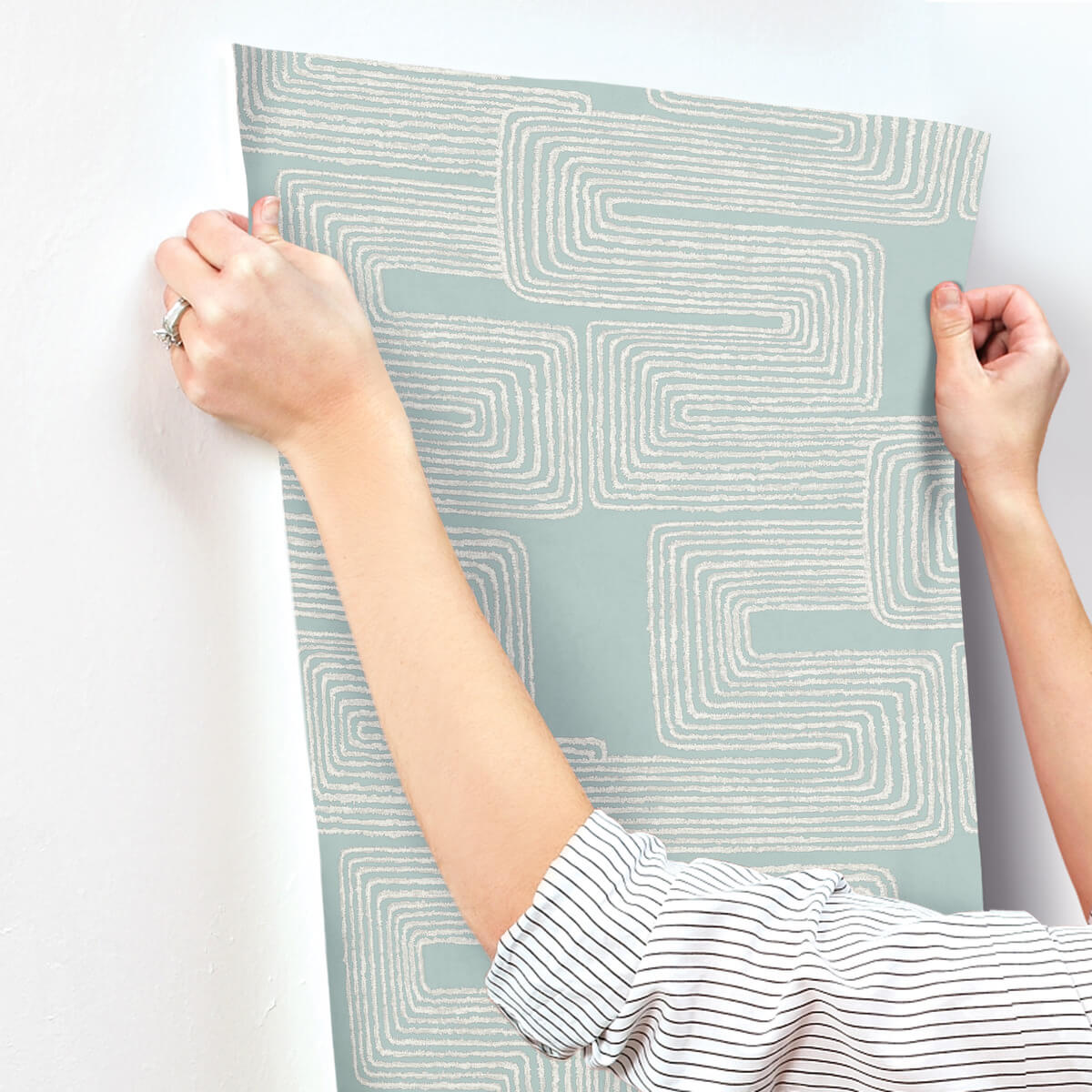 York Artistic Abstracts Zulu Thread Wallpaper - Sky Blue
