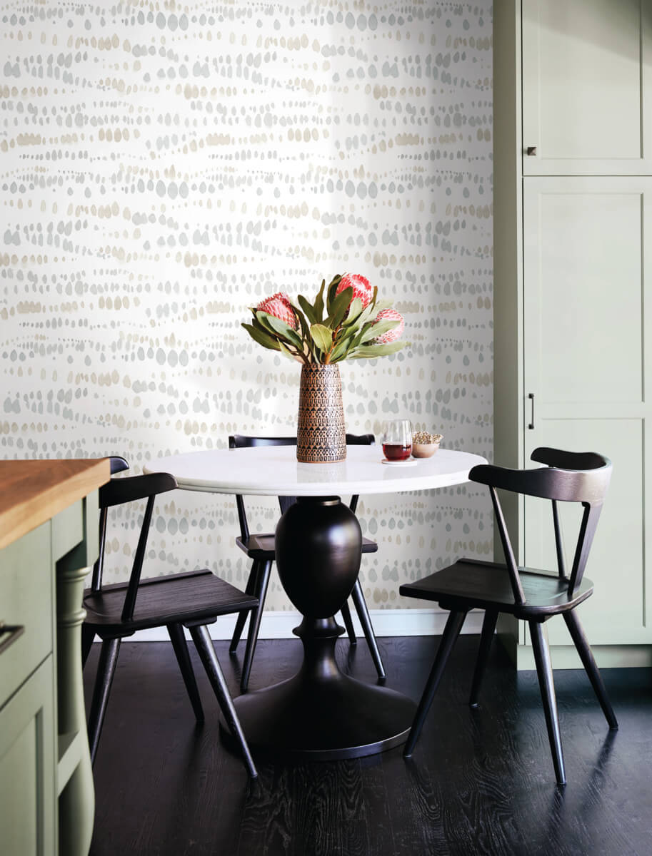 York Artistic Abstracts Dewdrops Wallpaper - Neutral