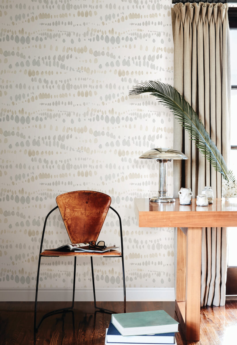 York Artistic Abstracts Dewdrops Wallpaper - Neutral