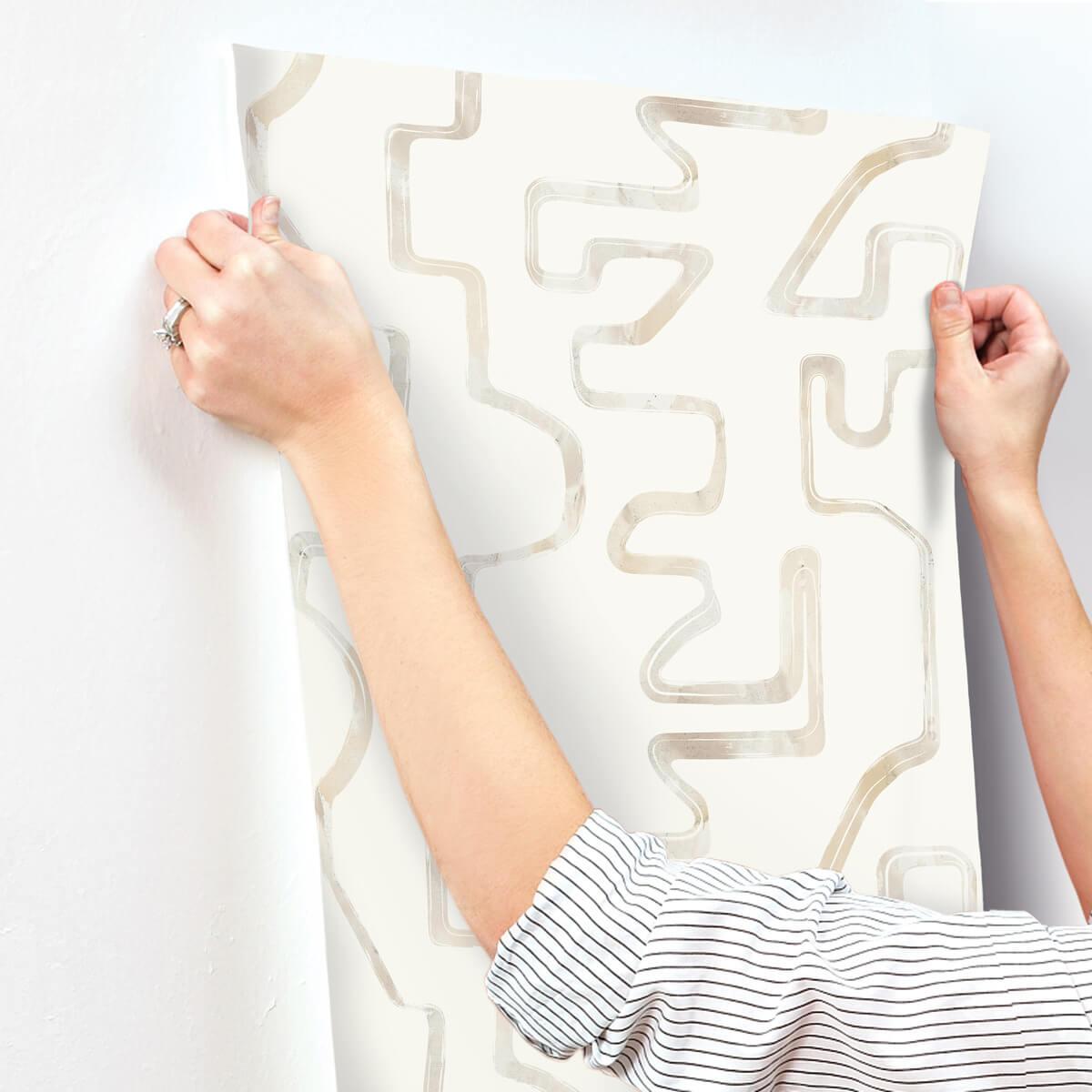 York Artistic Abstracts Abstract Aura Wallpaper - Beige