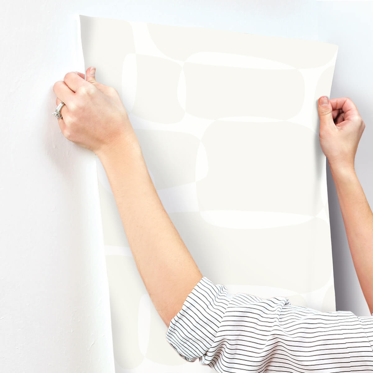 York Artistic Abstracts Block Wallpaper - White