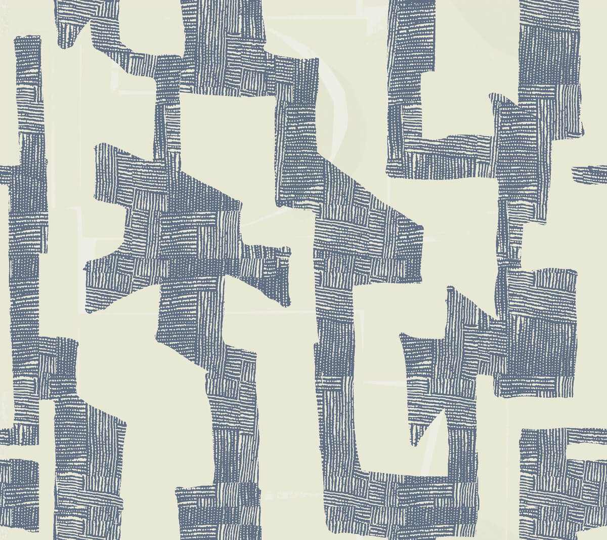 York Artistic Abstracts Modern Tribal Wallpaper - Blue