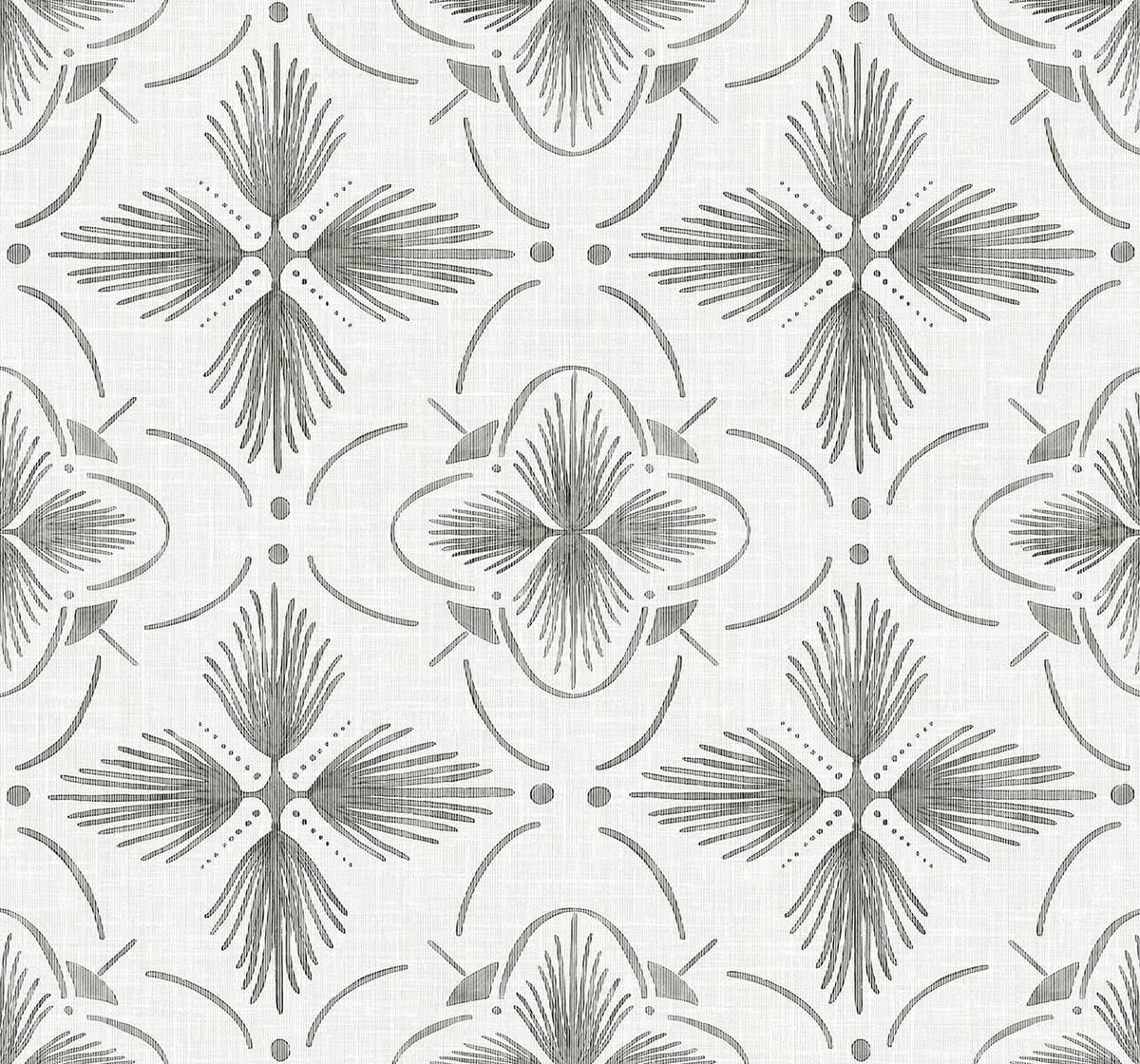 Seabrook Designs Bali Tropical Sari Wallpaper Sample - Charcoal