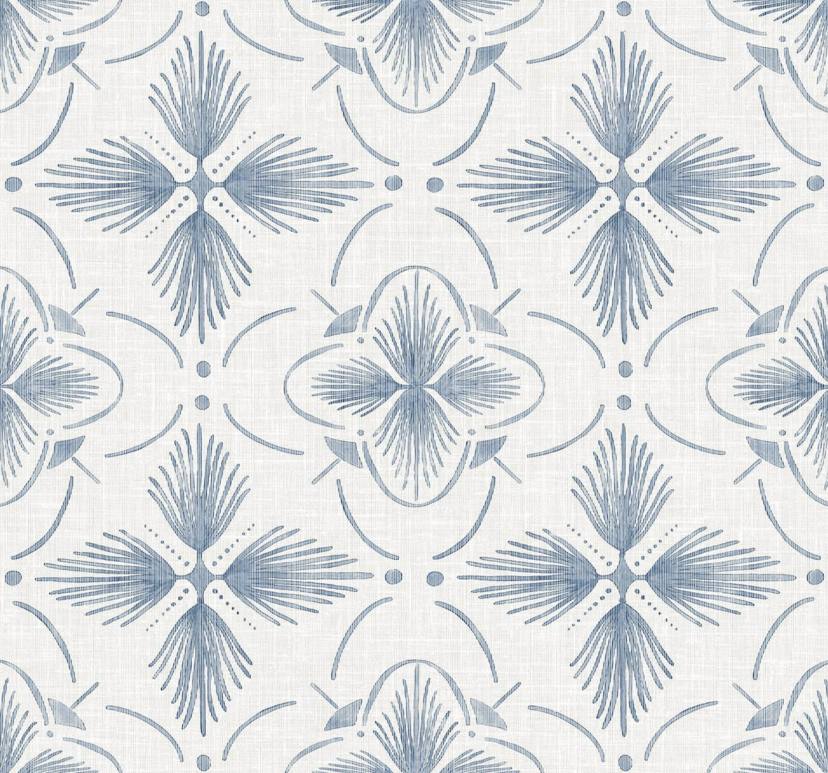Seabrook Designs Bali Tropical Sari Wallpaper Sample - Ocean Blue