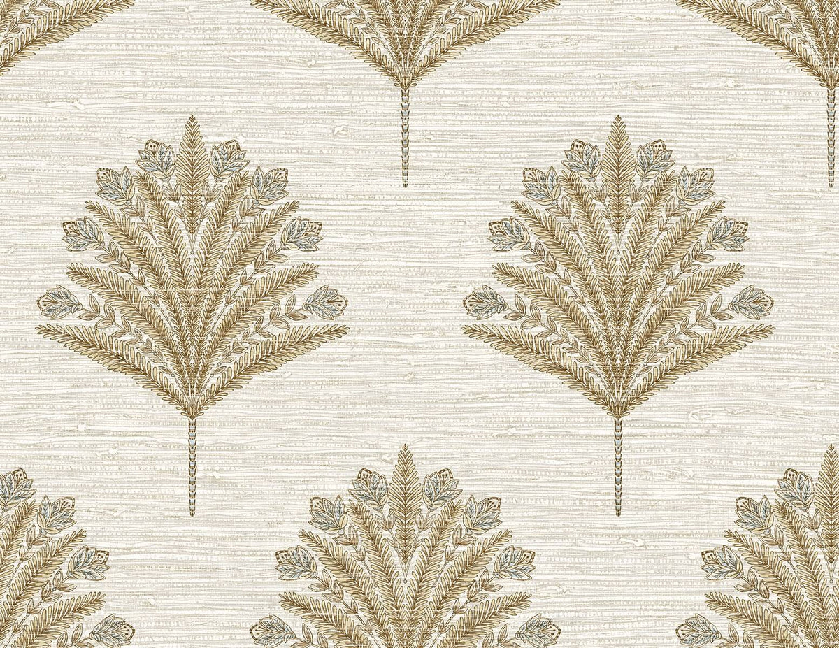 Seabrook Designs Bali Tropical Harta Wallpaper Sample - Oyster