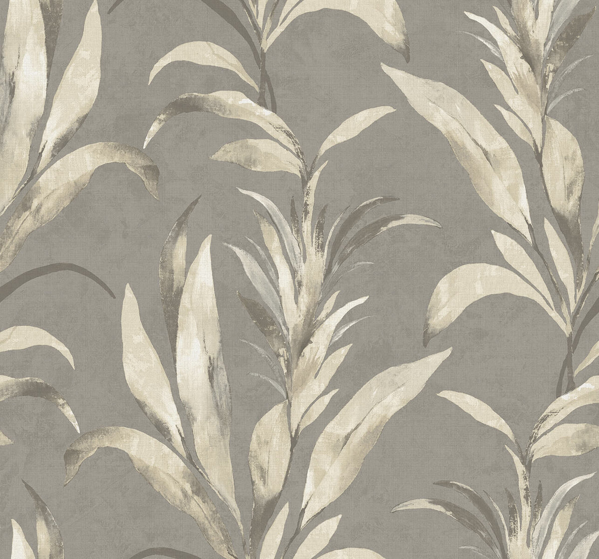 Seabrook Designs Bali Tropical Padma Wallpaper - Metallic Grey Fog