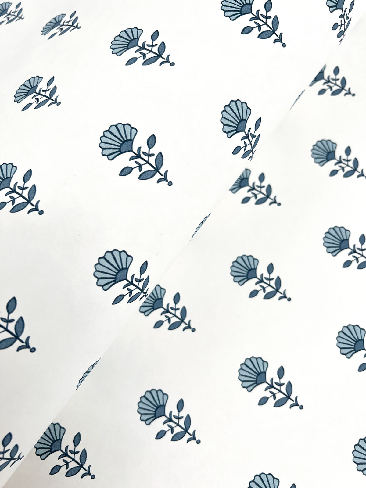 Erin Gates Libby Mini Floral Wallpaper Sample - Blue Heather