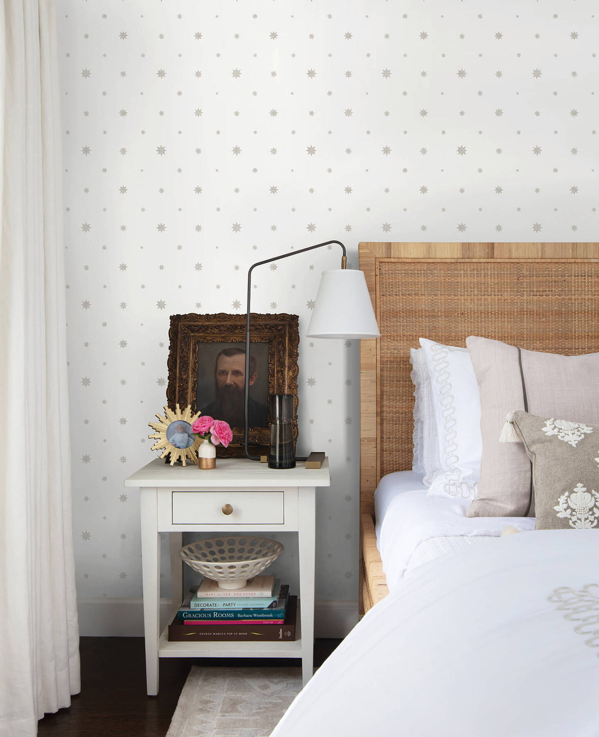 Erin Gates Henry Starburst Wallpaper Sample - Stone