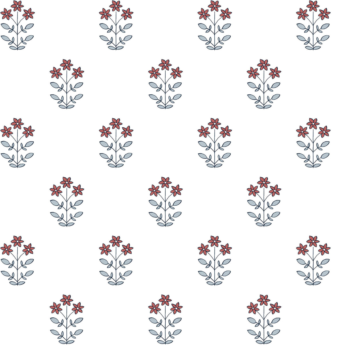 Erin Gates Kit Floral Wallpaper Sample - Red