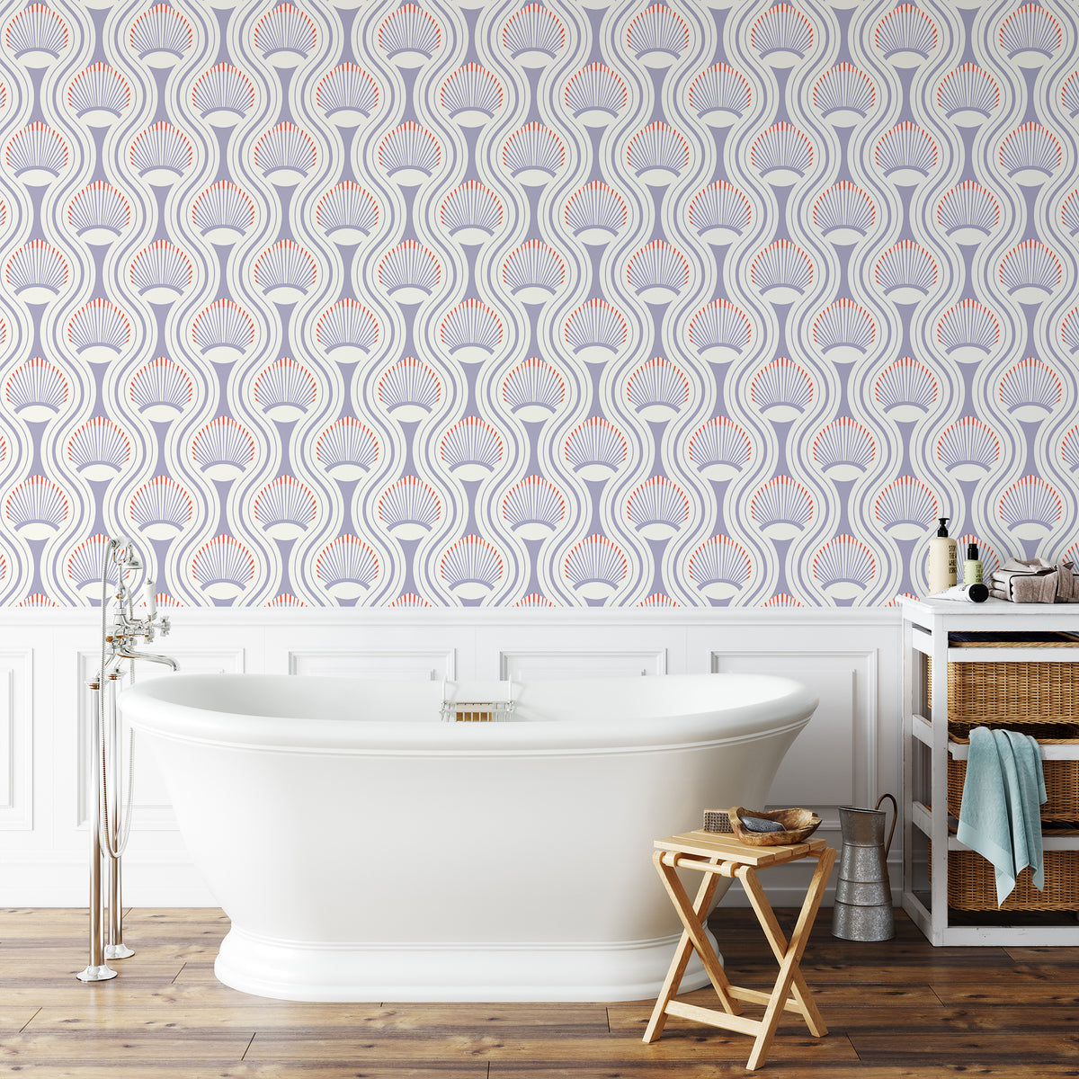 Mitchell Black Julianne Taylor Style Riviere Wallpaper Sample - Purple