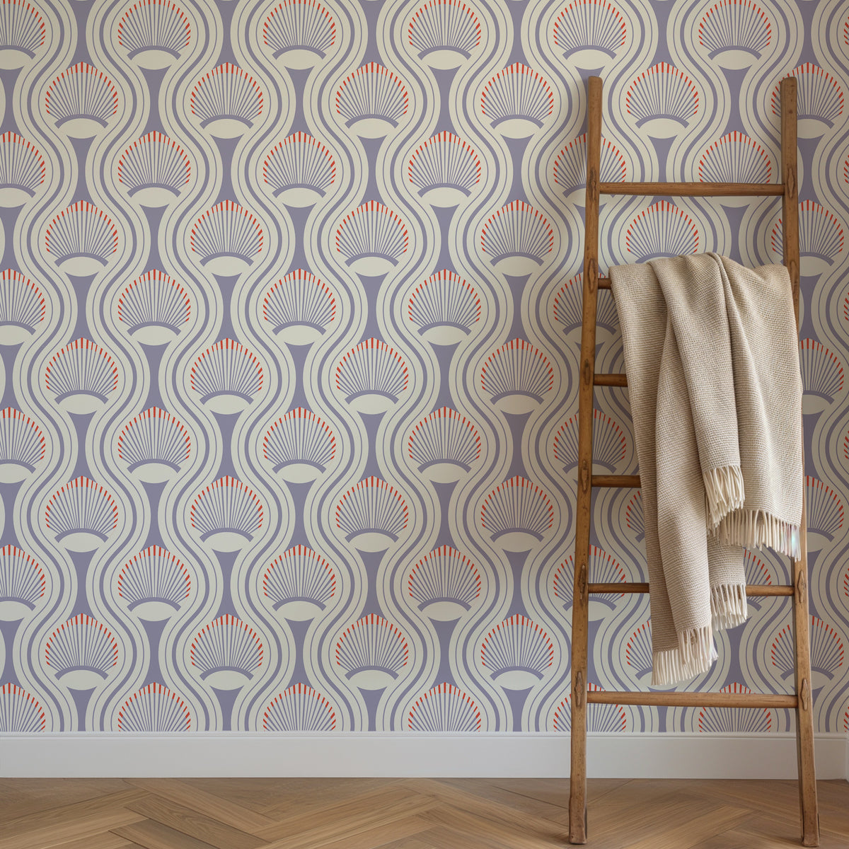 Mitchell Black Julianne Taylor Style Riviere Wallpaper Sample - Purple