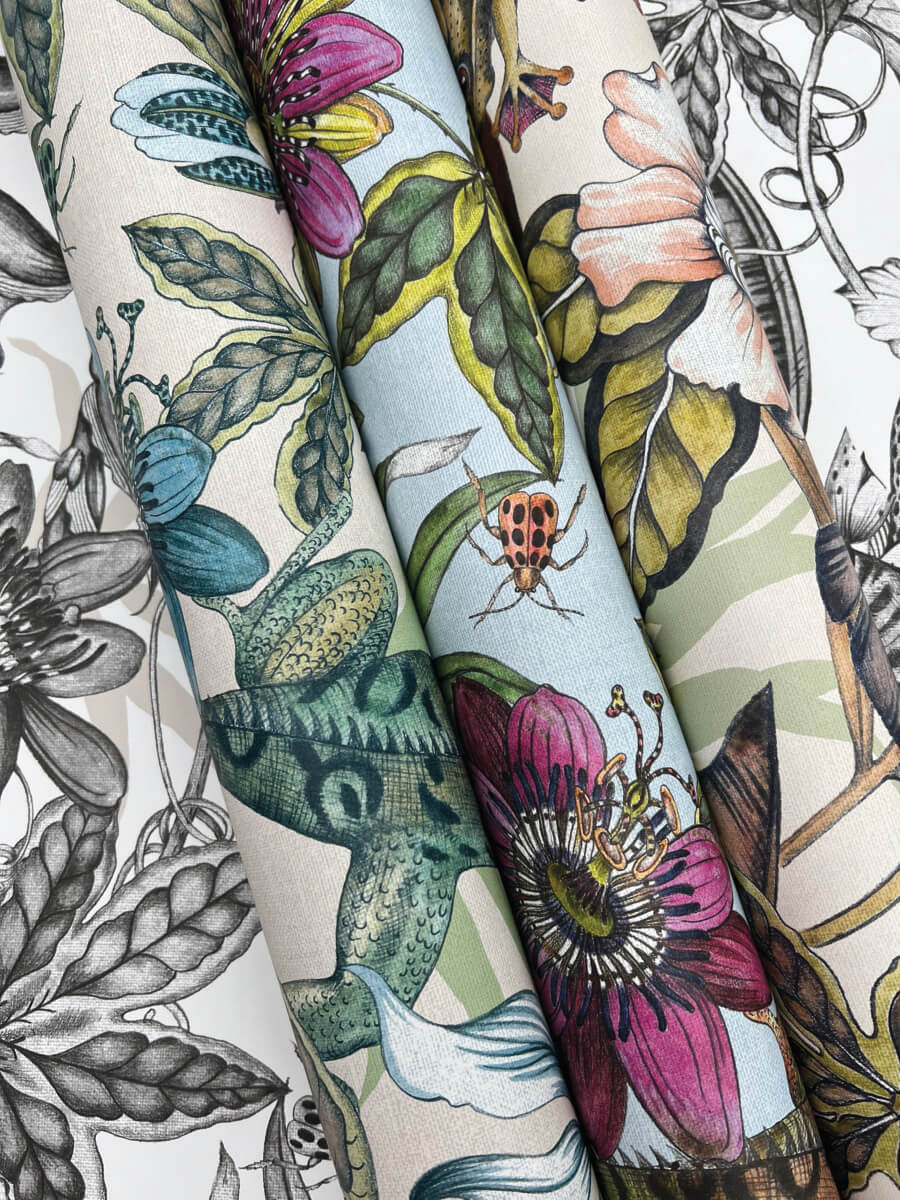 York Blooms Second Edition Rainforest Wallpaper Sample - Charcoal
