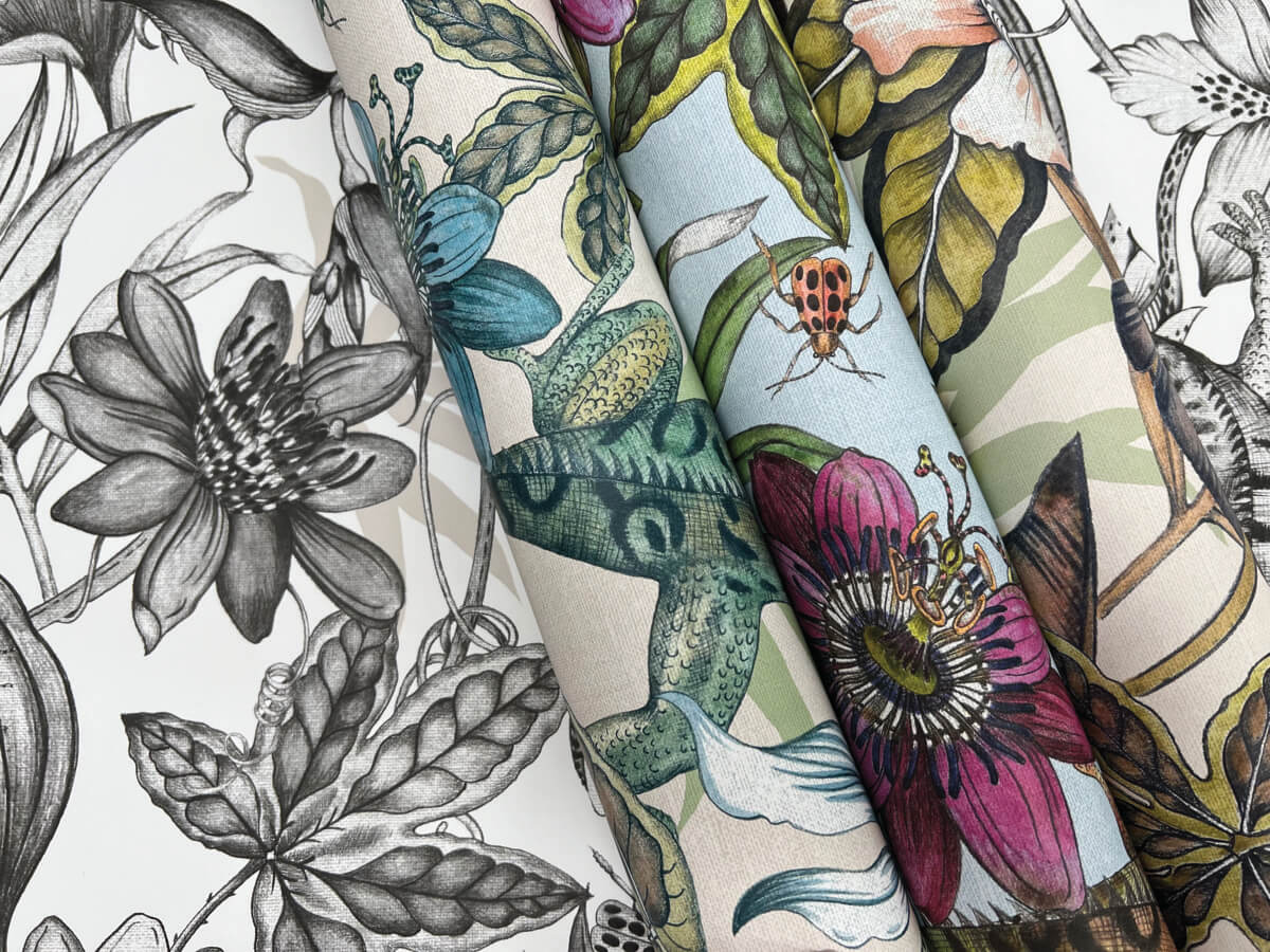 York Blooms Second Edition Rainforest Wallpaper Sample - Charcoal