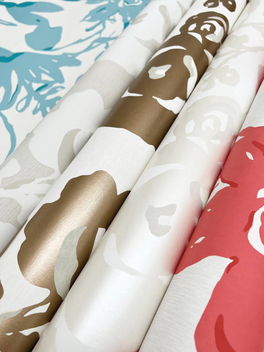 York Blooms Second Edition Brushstroke Floral Wallpaper - Aqua