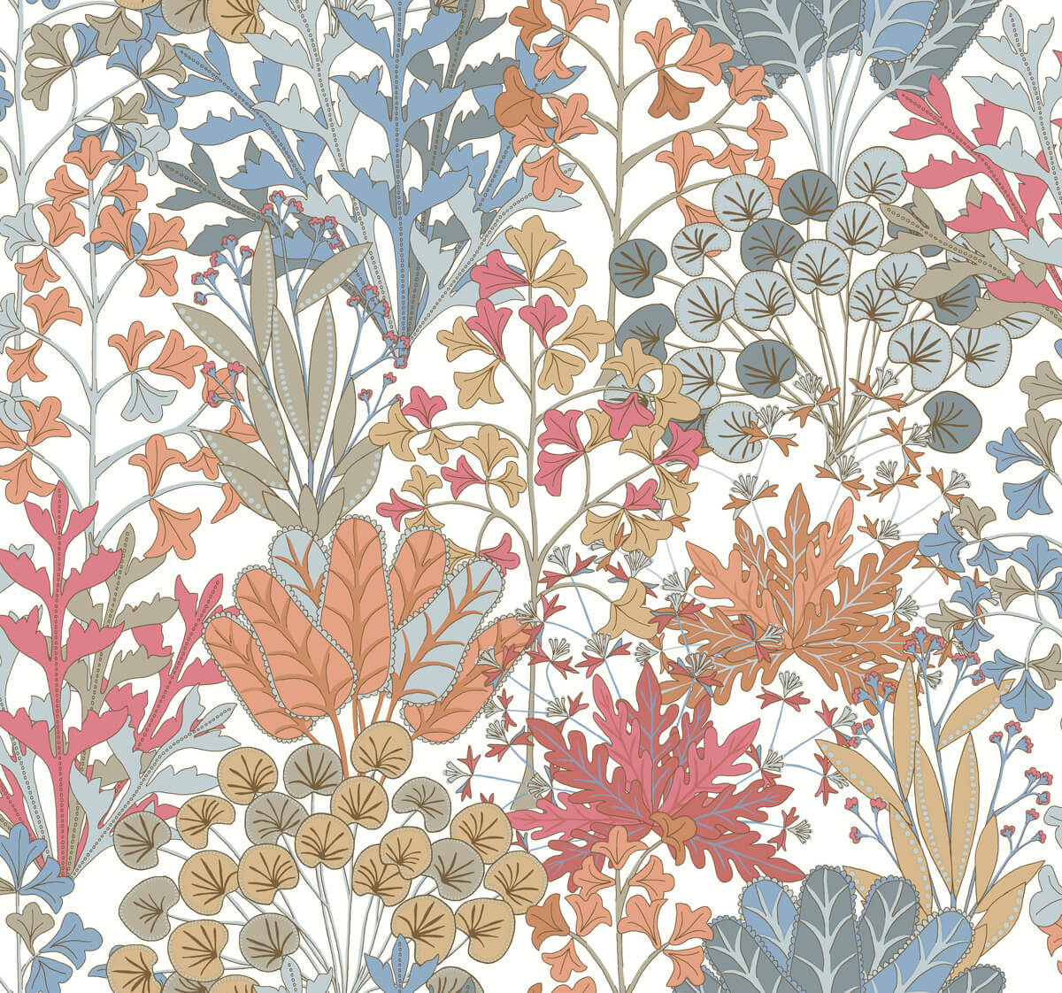 York Blooms Second Edition Forest Floor Wallpaper - Coral