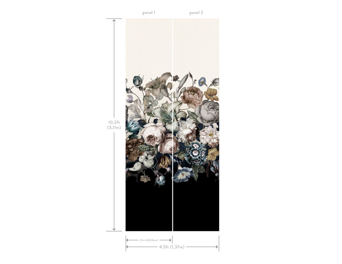 Blooms Second Edition Rachel Rose Wall Mural - White