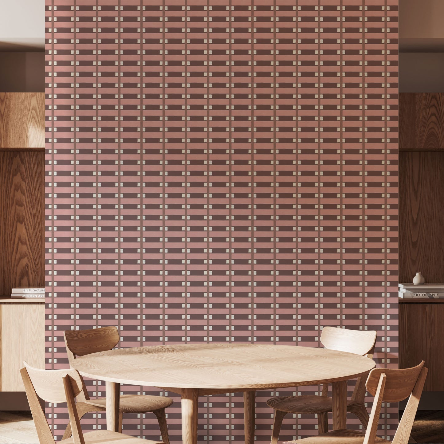 Mitchell Black Blessed Little Bungalow Lowcountry Sweetgrass Wallpaper - Blush Plum