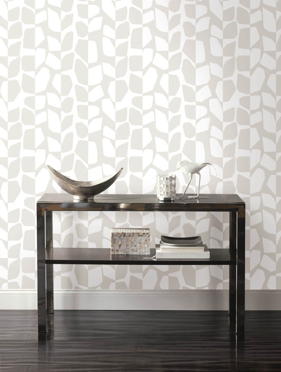 York Black & White Resource Library Primitive Vines Wallpaper - White & Cream