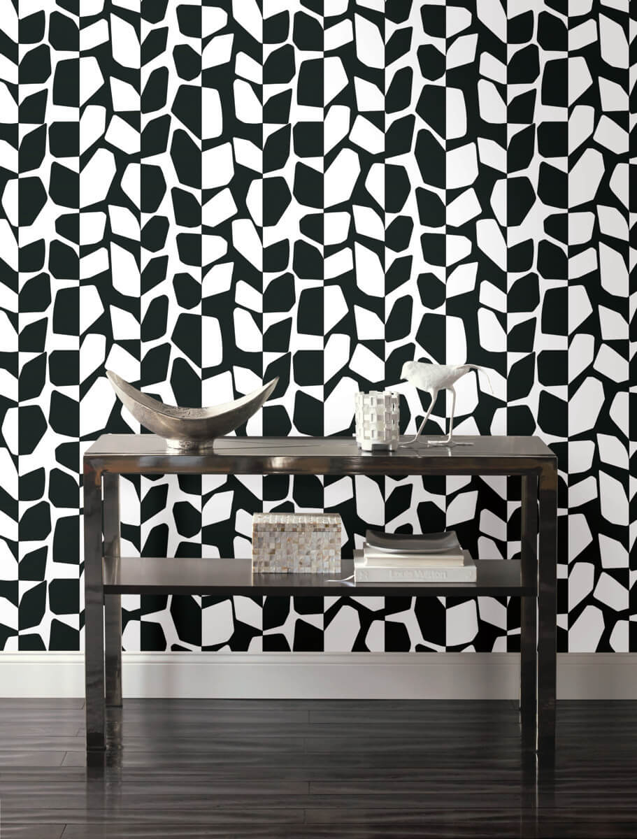 York Black & White Resource Library Primitive Vines Wallpaper - Black & White