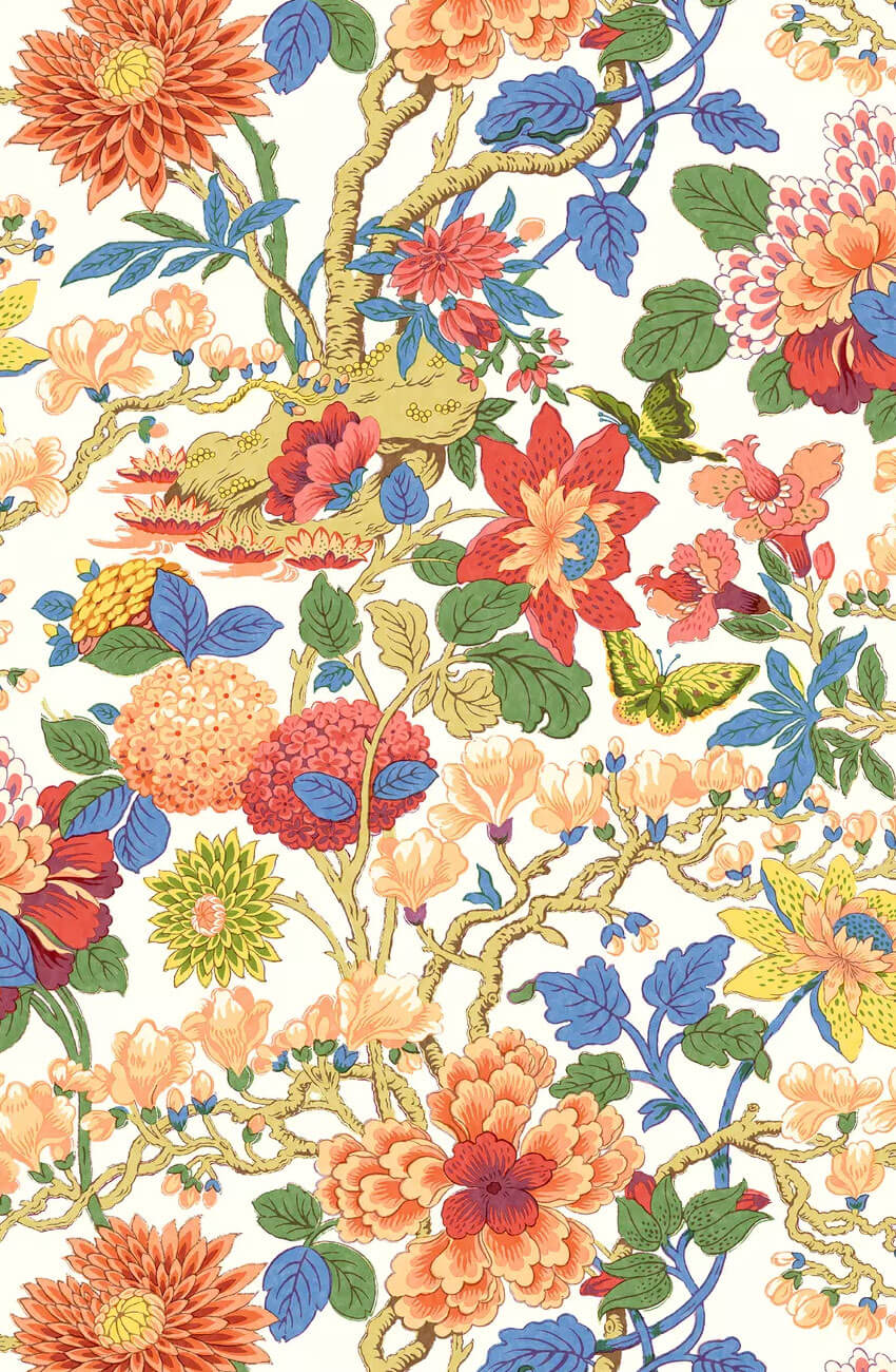 G P & J Baker Originals Little Magnolia Wallpaper - Jazz