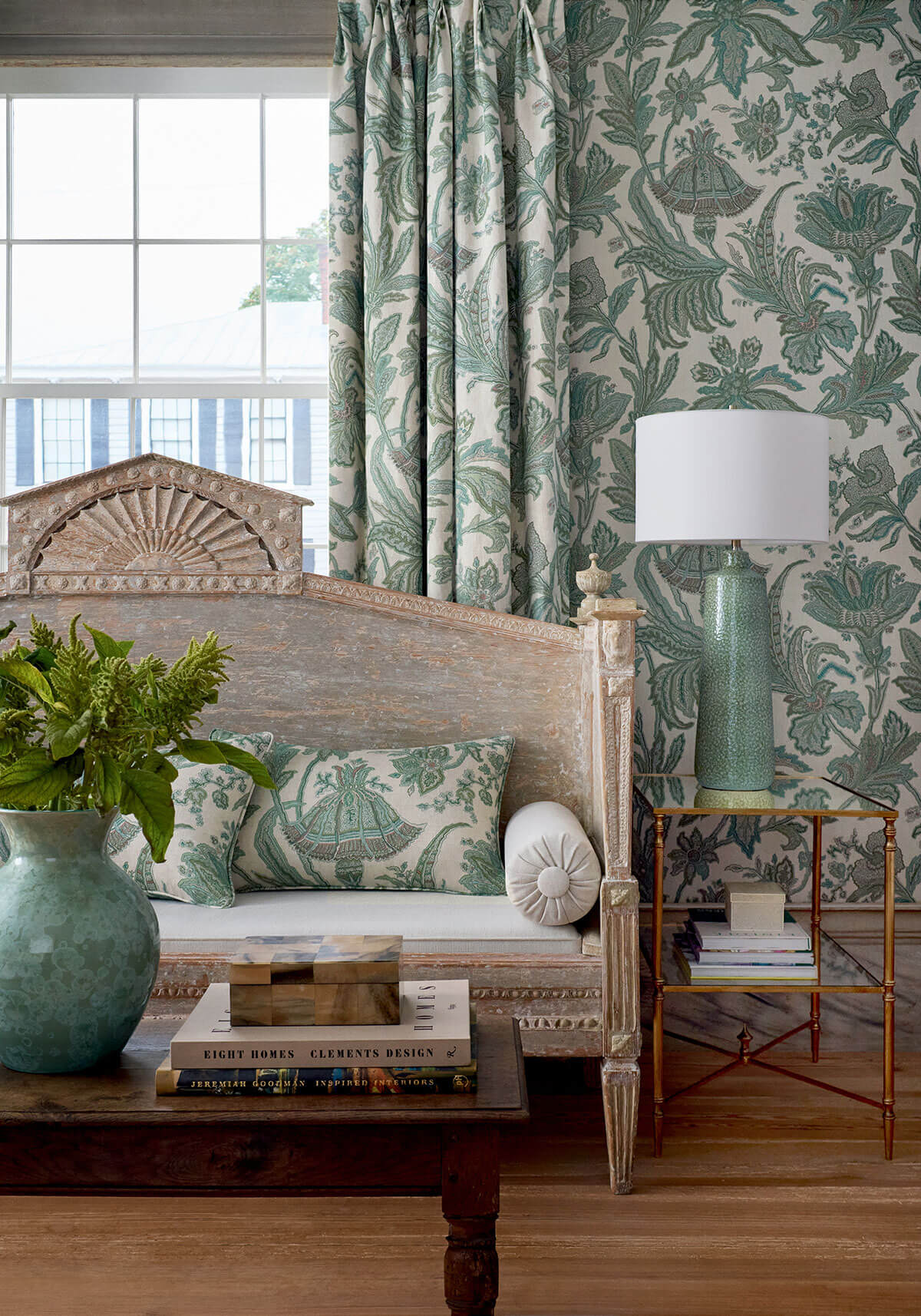 Thibaut Boxwood Breckenridge Wallpaper Sample - Sage