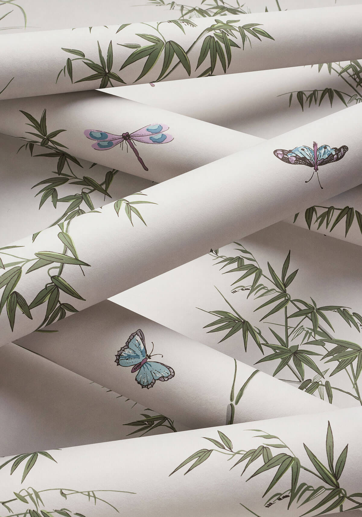 Thibaut Boxwood Virginia Wallpaper Sample - Beige & Sage