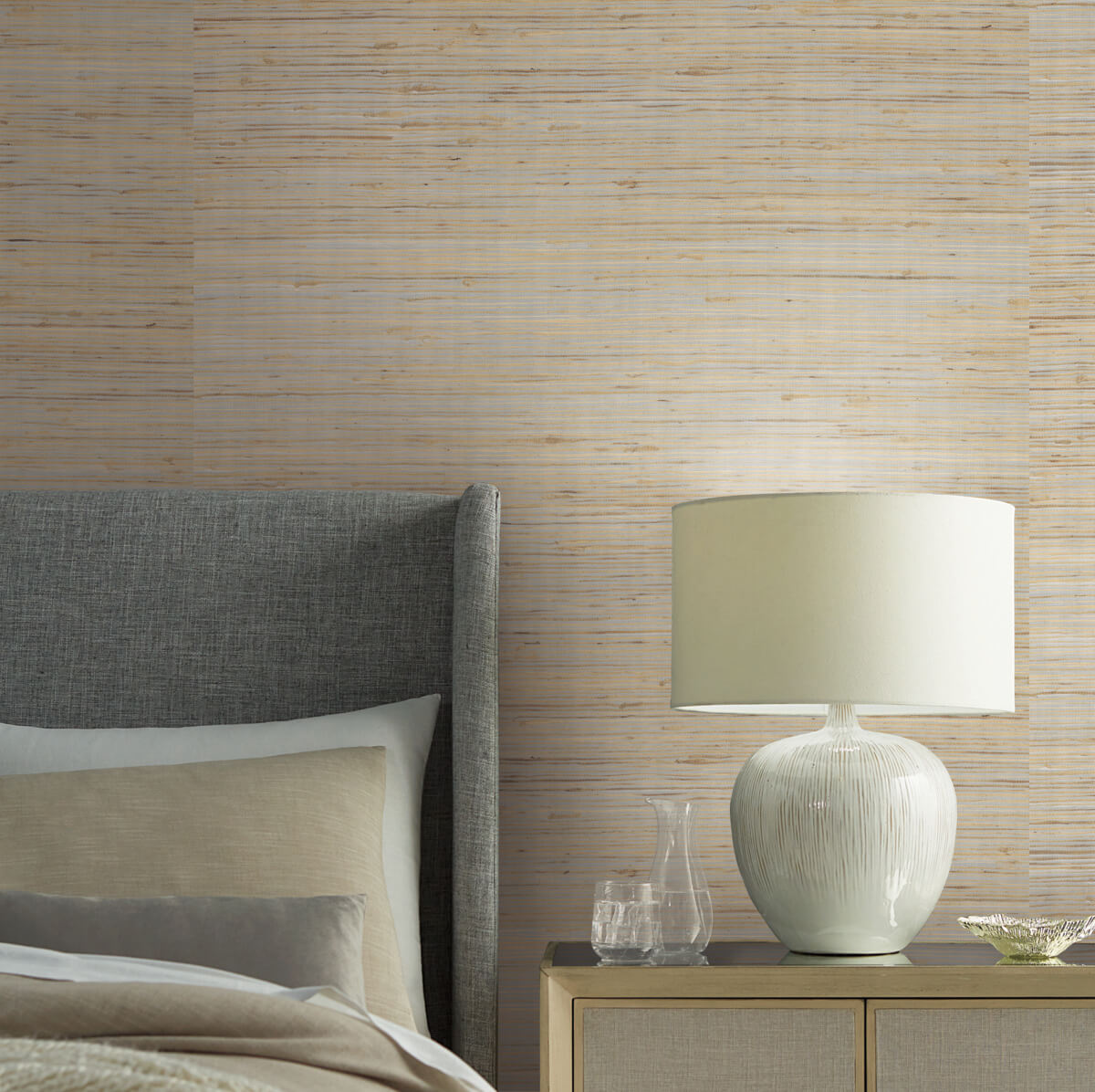 Candice Olson Modern Nature Metallic Jute Wallpaper - Beige & Silver